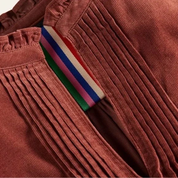 Boden Cordelia Corduroy Red Brown Dress - Picture 4 of 7